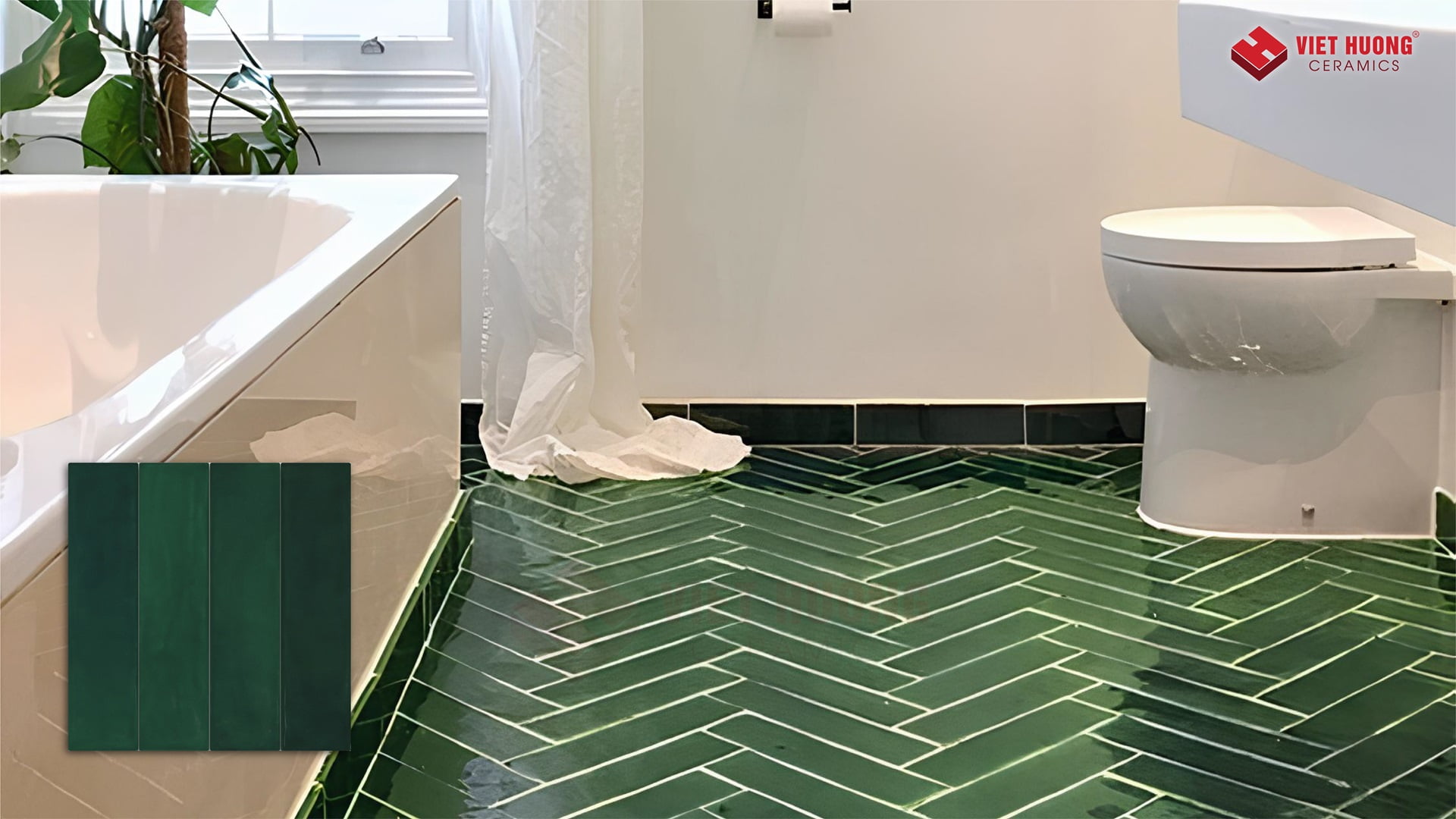 8+ Loại Gạch Lát Nền Nhà Vệ Sinh, Nhà Tắm Chống Trơn Hiệu Quả 2025 14 Gạch Mosaic tạo không gian hiện đại