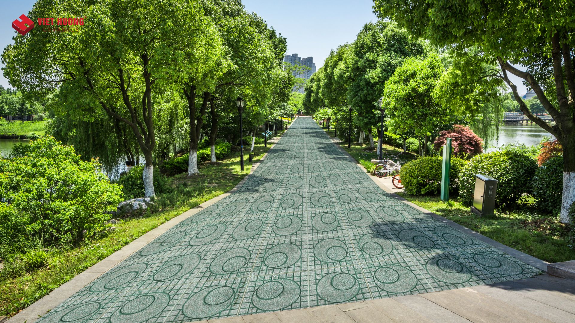 Báo giá 10+ mẫu gạch vỉa hè màu xanh được ưa chuộng nhất hiện nay 16 Gạch terrazzo xanh lát vỉa hè