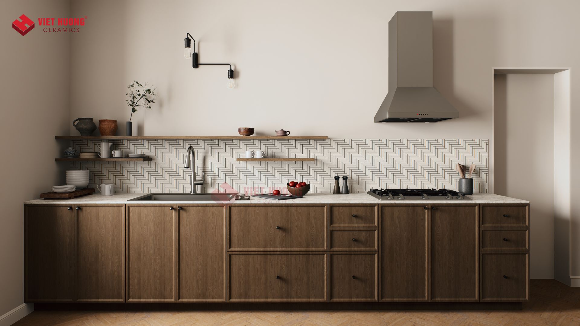 Top 20 bí kíp chọn gạch ốp bếp giúp không gian luôn đẹp, bền, hiện đại 34 Mẫu gạch phủ nano với chứng nhận kháng khuẩn, thường dùng trong các khu vực nhà bếp cao cấp